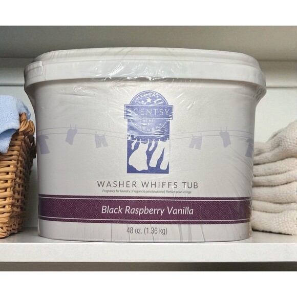 Scentsy Washer Whiffs Black Raspberry Vanilla 48 oz TUB HE Compatible NEW SEALED - Picture 1 of 7